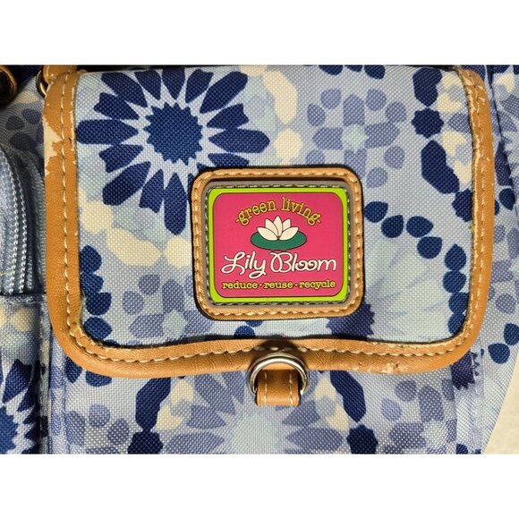 Lily Bloom Blue Floral Backpack With Multiple Pockets & Adjustable Straps - Picture 2 of 10